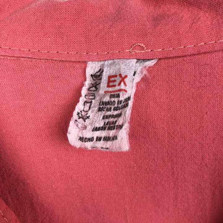 Short-sleeved open-collar Mexican shirt, Cuban shirt, boxy shirt, men's size L equivalent, vintage. unclear pink type Vintage Second Hand