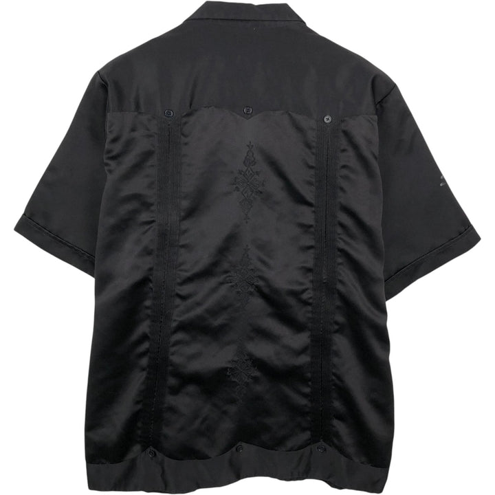 D'Carlos Short-Sleeve Open-Collar Mexican Shirt, Cuban Shirt, Boxy Shirt, Men's Size XL unclear black type Vintage Second Hand