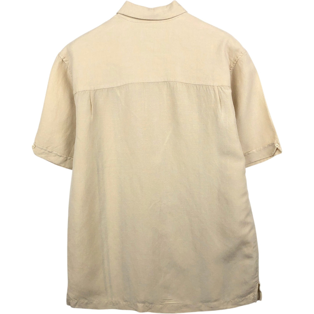 CUBAVERA Short-Sleeve Mexican Shirt, Cuban Shirt, Boxy Shirt, Men's Size S (approx.) linen Beige type Vintage Second Hand