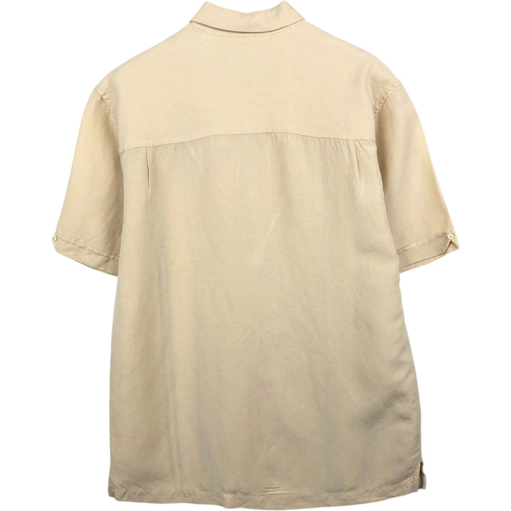 CUBAVERA Short-Sleeve Mexican Shirt, Cuban Shirt, Boxy Shirt, Men's Size S (approx.) linen Beige type Vintage Second Hand