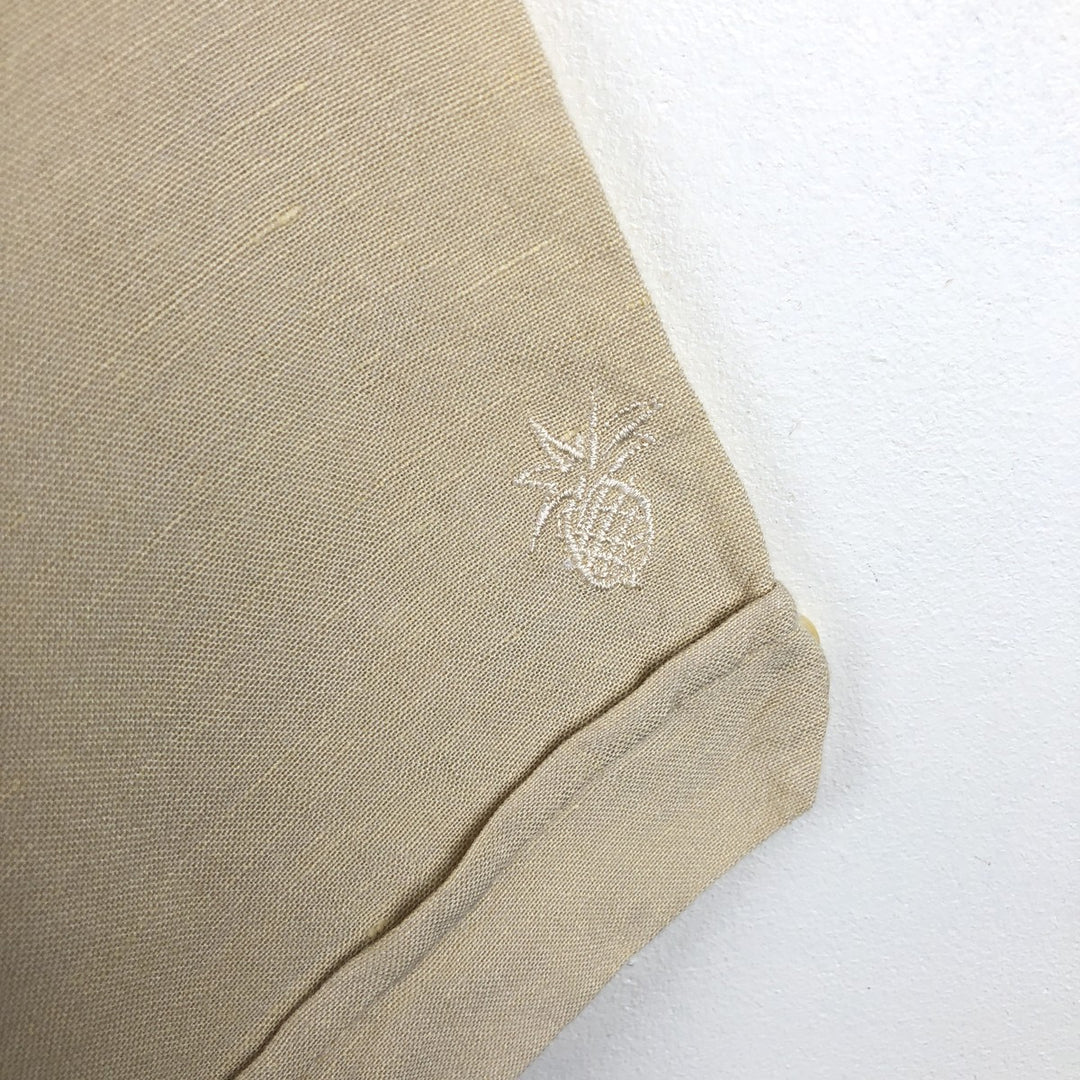 CUBAVERA Short-Sleeve Mexican Shirt, Cuban Shirt, Boxy Shirt, Men's Size S (approx.) linen Beige type Vintage Second Hand