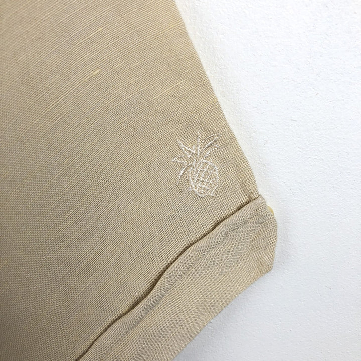 CUBAVERA Short-Sleeve Mexican Shirt, Cuban Shirt, Boxy Shirt, Men's Size S (approx.) linen Beige type Vintage Second Hand