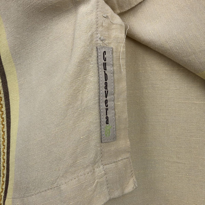 CUBAVERA Short-Sleeve Mexican Shirt, Cuban Shirt, Boxy Shirt, Men's Size S (approx.) linen Beige type Vintage Second Hand