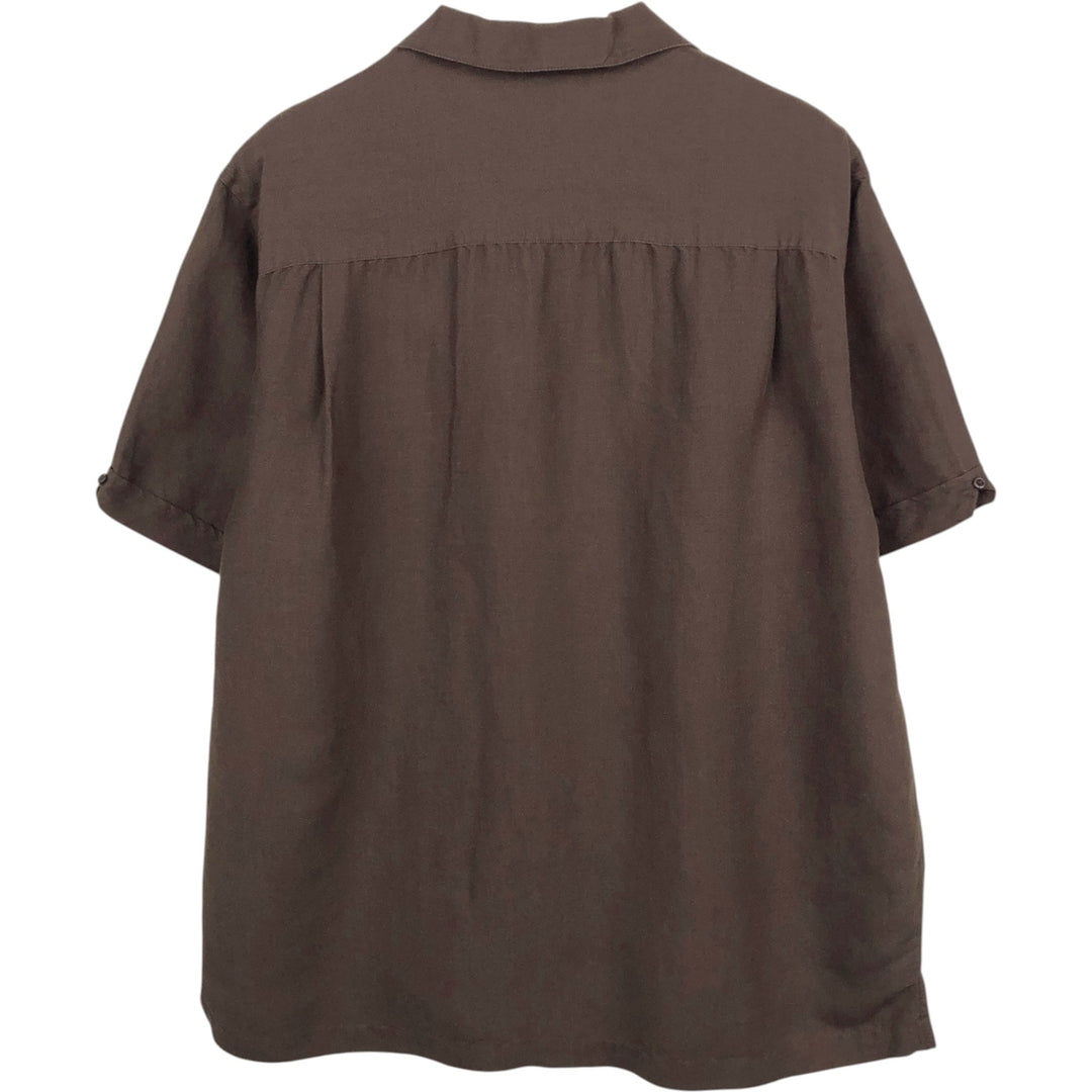 CUBAVERA Short-Sleeve Open-Collar Mexican Shirt, Boxy Shirt, Cuban Shirt, Men's Size L (approx.) Lamy dark chocolate Vintage Second Hand