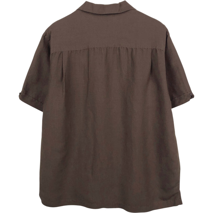 CUBAVERA Short-Sleeve Open-Collar Mexican Shirt, Boxy Shirt, Cuban Shirt, Men's Size L (approx.) Lamy dark chocolate Vintage Second Hand
