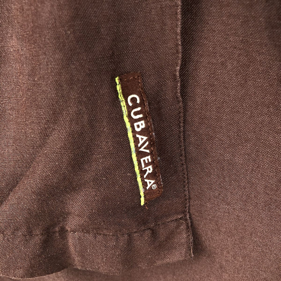 CUBAVERA Short-Sleeve Open-Collar Mexican Shirt, Boxy Shirt, Cuban Shirt, Men's Size L (approx.) Lamy dark chocolate Vintage Second Hand