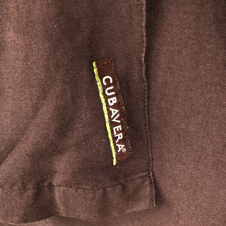 CUBAVERA Short-Sleeve Open-Collar Mexican Shirt, Boxy Shirt, Cuban Shirt, Men's Size L (approx.) Lamy dark chocolate Vintage Second Hand