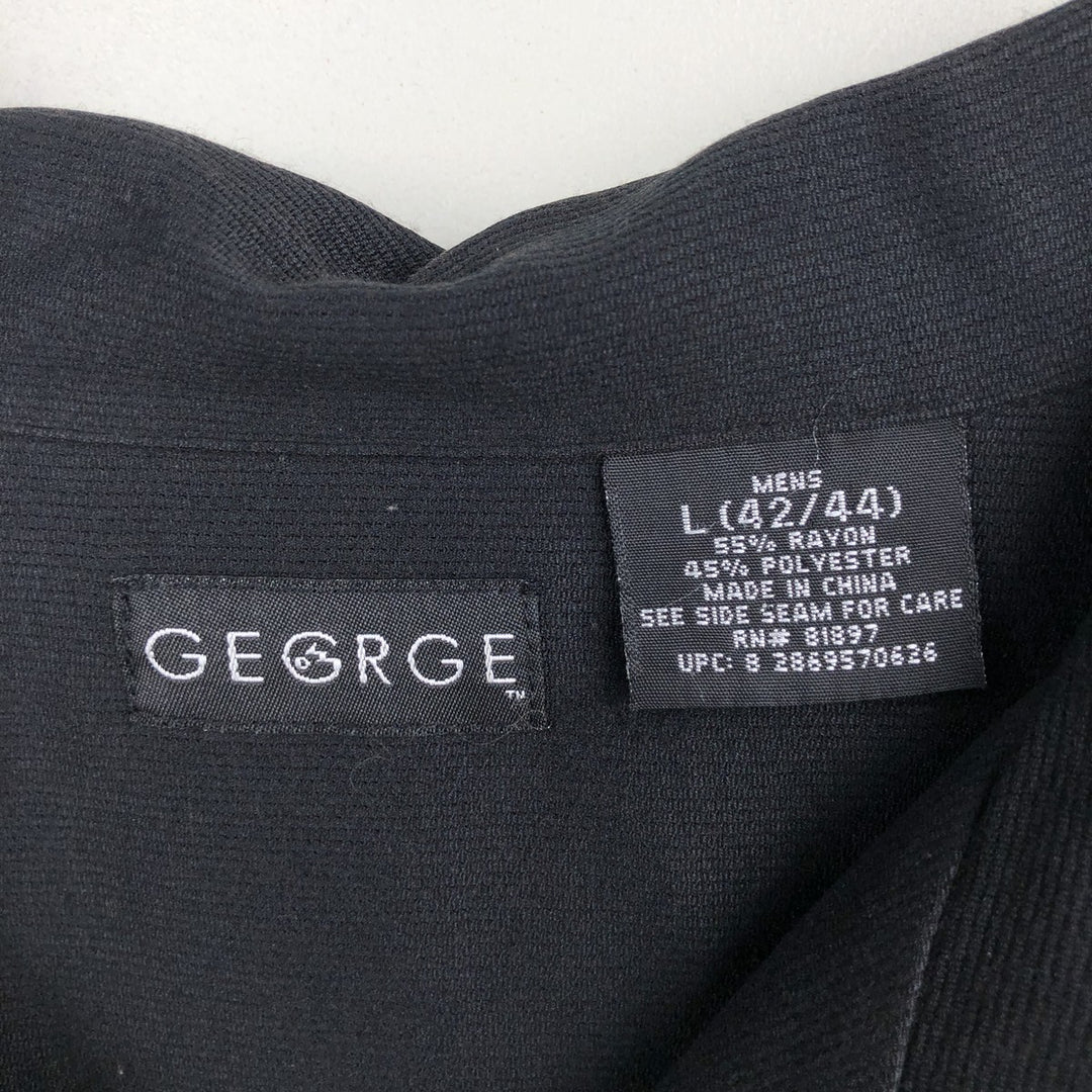 GEORGE Open Collar Short Sleeve Two-Tone Shirt, Boxy Shirt, Men's Size L (approx.) Rayon black type Vintage Second Hand