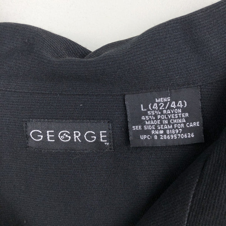 GEORGE Open Collar Short Sleeve Two-Tone Shirt, Boxy Shirt, Men's Size L (approx.) Rayon black type Vintage Second Hand