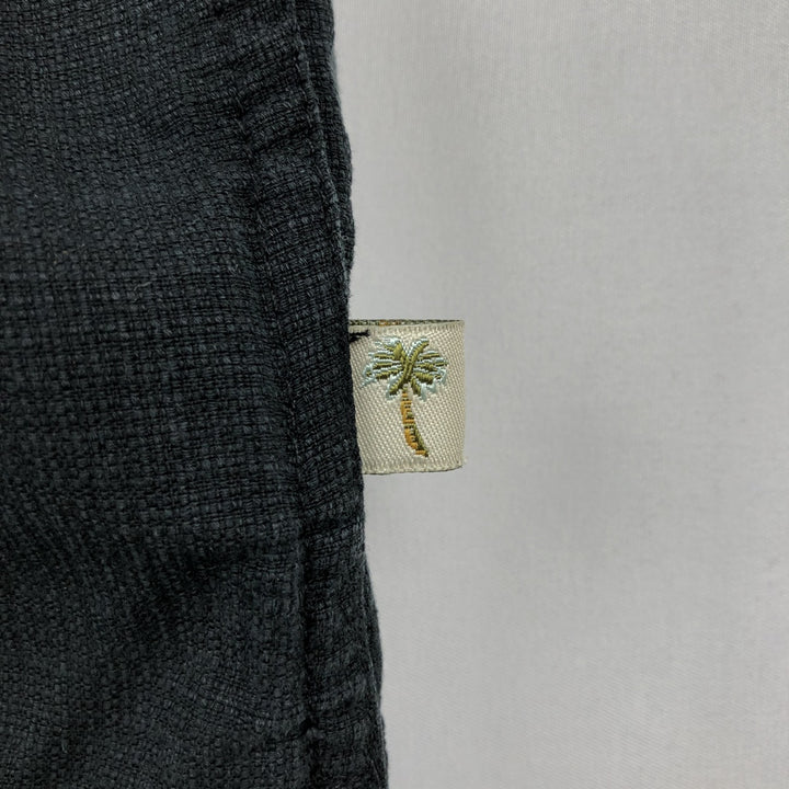 90s-00'S Island Shores Short-Sleeve Open Collar Two-Tone Boxy Shirt, Men's XL Equivalent, Vintage silk black type Vintage Second Hand