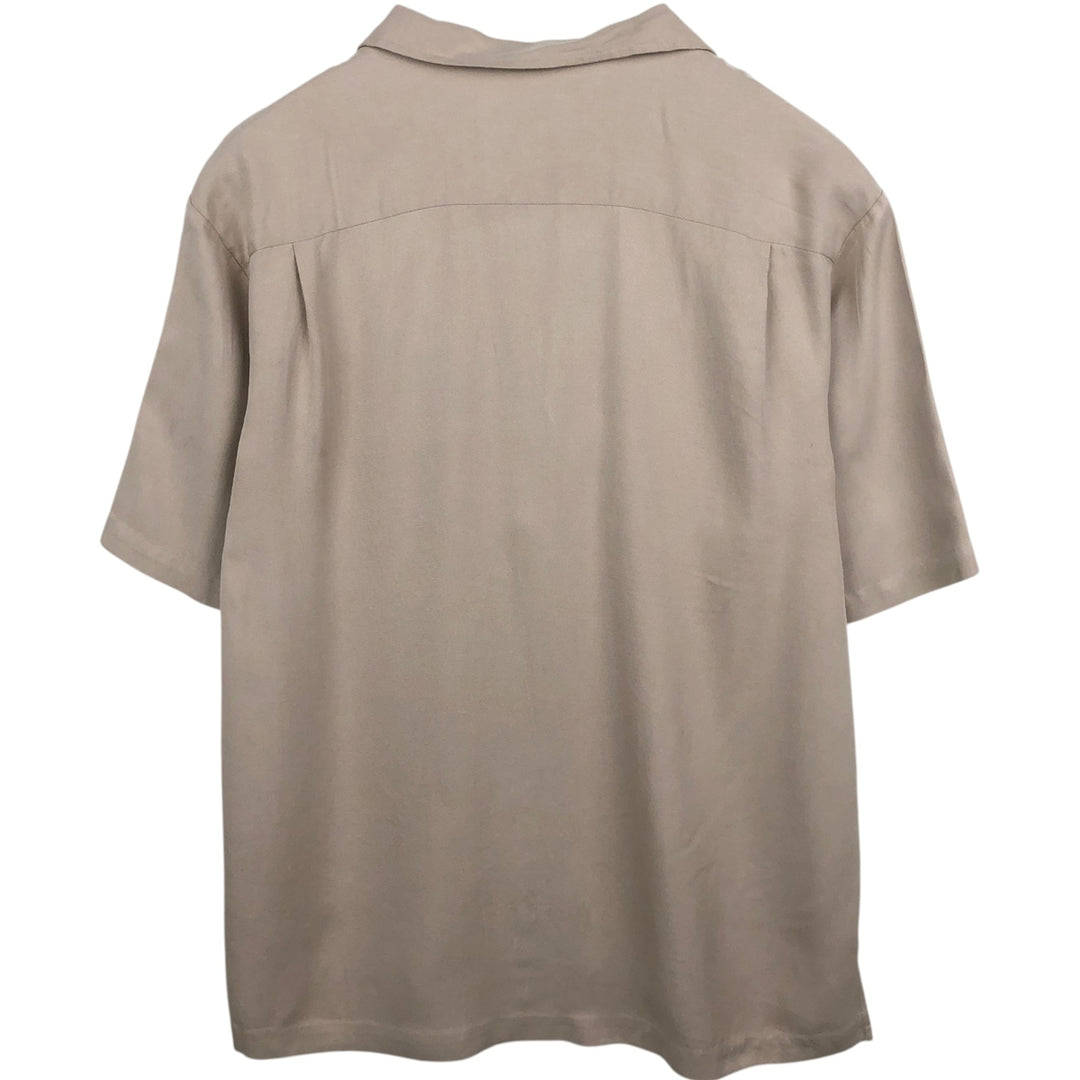 90'S Nat Nast Open Collar Short Sleeve Two-Tone Shirt Box Shirt Men's Size L (Equivalent) Vintage silk Beige type Vintage Second Hand
