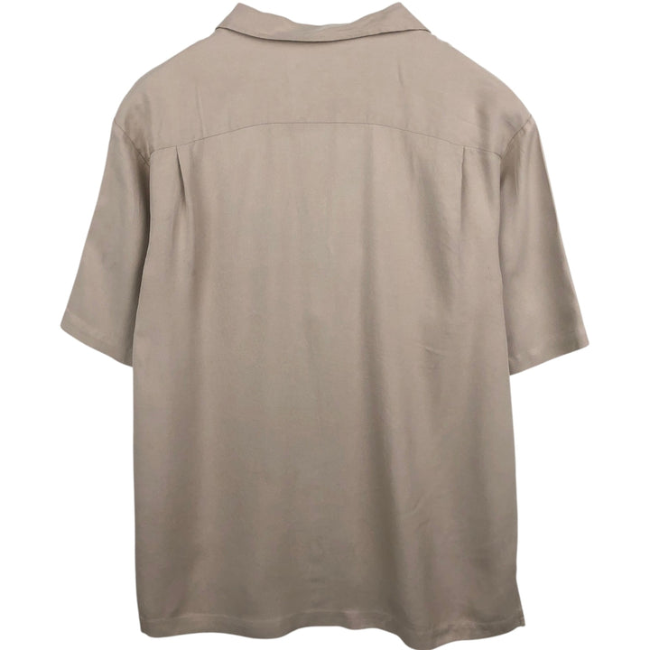 90'S Nat Nast Open Collar Short Sleeve Two-Tone Shirt Box Shirt Men's Size L (Equivalent) Vintage silk Beige type Vintage Second Hand