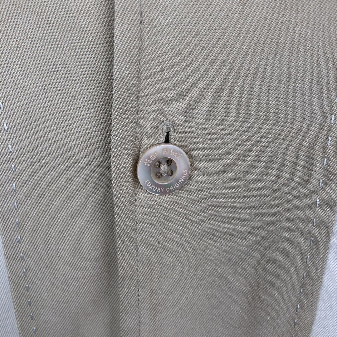 90'S Nat Nast Open Collar Short Sleeve Two-Tone Shirt Box Shirt Men's Size L (Equivalent) Vintage silk Beige type Vintage Second Hand