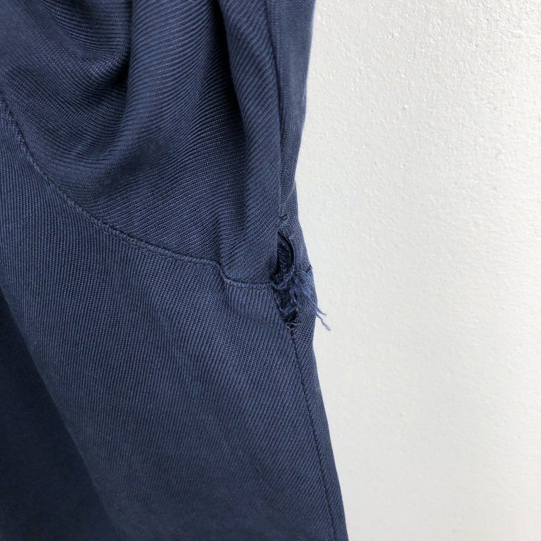 90'S Nat Nast Open Collar Short Sleeve Two-Tone Shirt, Boxy Shirt, Men's Size M (Equivalent) Vintage silk navy blue type Vintage Second Hand
