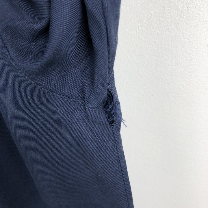 90'S Nat Nast Open Collar Short Sleeve Two-Tone Shirt, Boxy Shirt, Men's Size M (Equivalent) Vintage silk navy blue type Vintage Second Hand