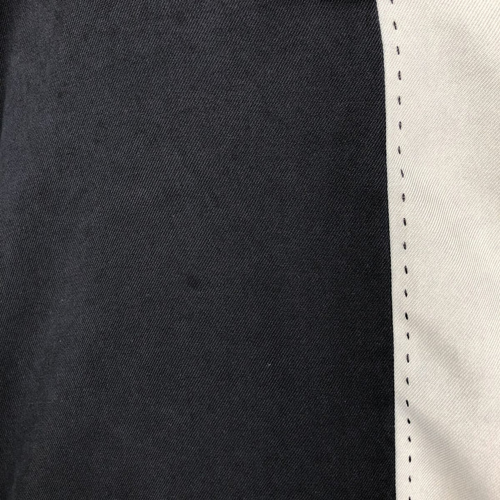 90s-00'S Nat Nast Short-Sleeve Two-Tone Open-Collar Silk Shirt, Boxy Shirt, Men's XL Equivalent, Vintage silk black type Vintage Second Hand