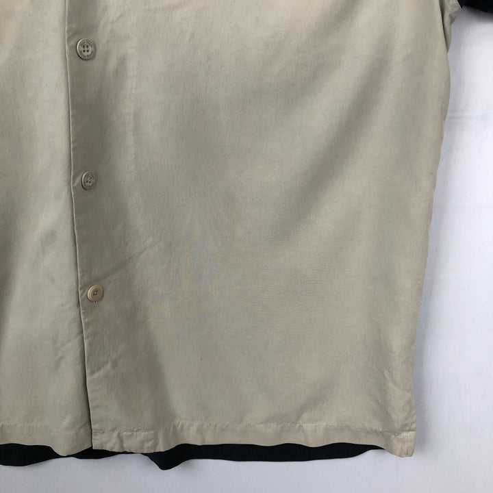 90'S Nat Nast Open Collar Short Sleeve Two-Tone Shirt Box Shirt Men's Size L (Equivalent) Vintage silk Beige type Vintage Second Hand