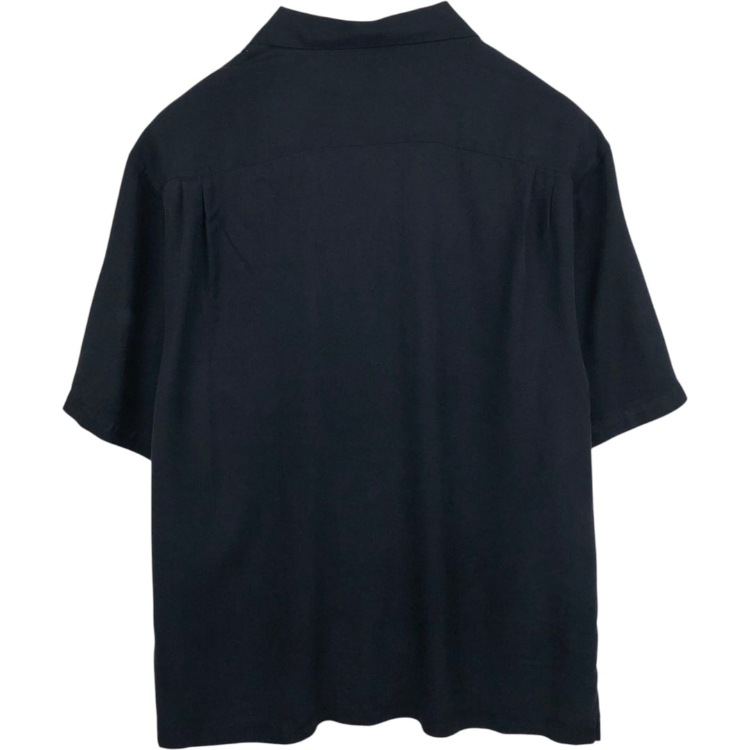 90'S Nat Nast Open Collar Short Sleeve Two-Tone Shirt, Boxy Shirt, Men's XL (approx.), Vintage silk black type Vintage Second Hand