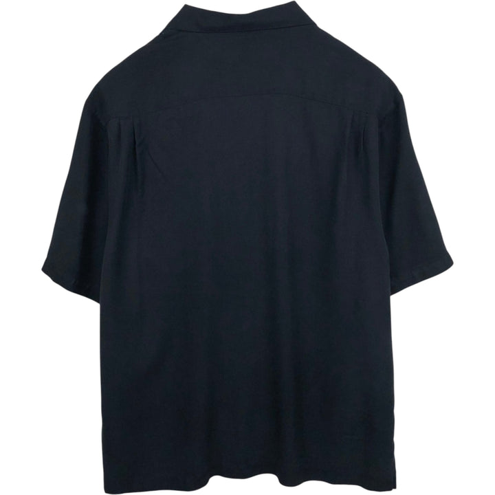 90'S Nat Nast Open Collar Short Sleeve Two-Tone Shirt, Boxy Shirt, Men's XL (approx.), Vintage silk black type Vintage Second Hand