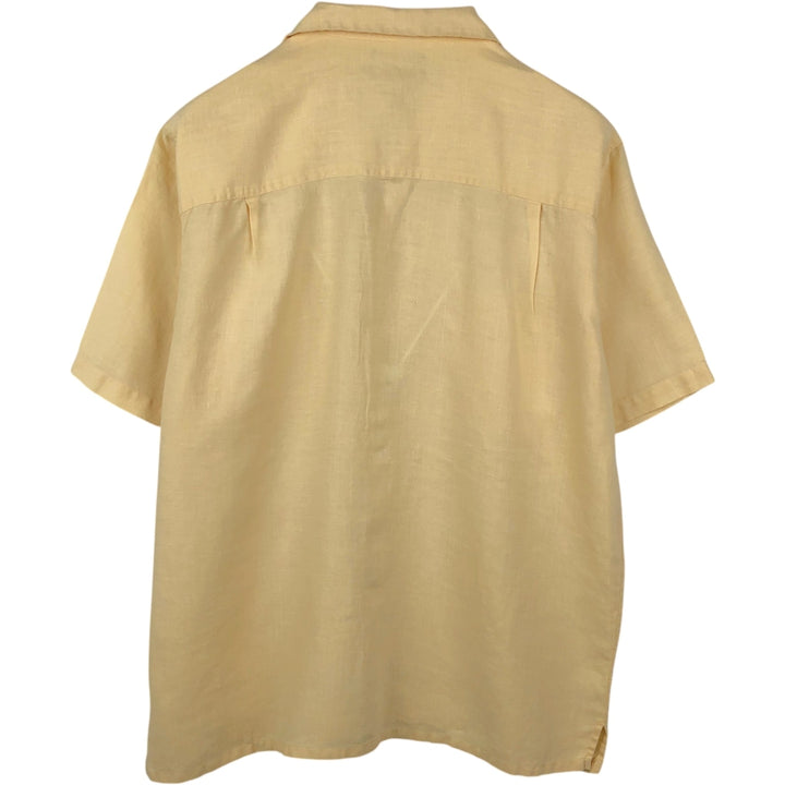 BRUNO Short-Sleeve Open-Collar Linen Shirt, Boxy Shirt, Men's Size XL (approx.) linen unbleached Vintage Second Hand