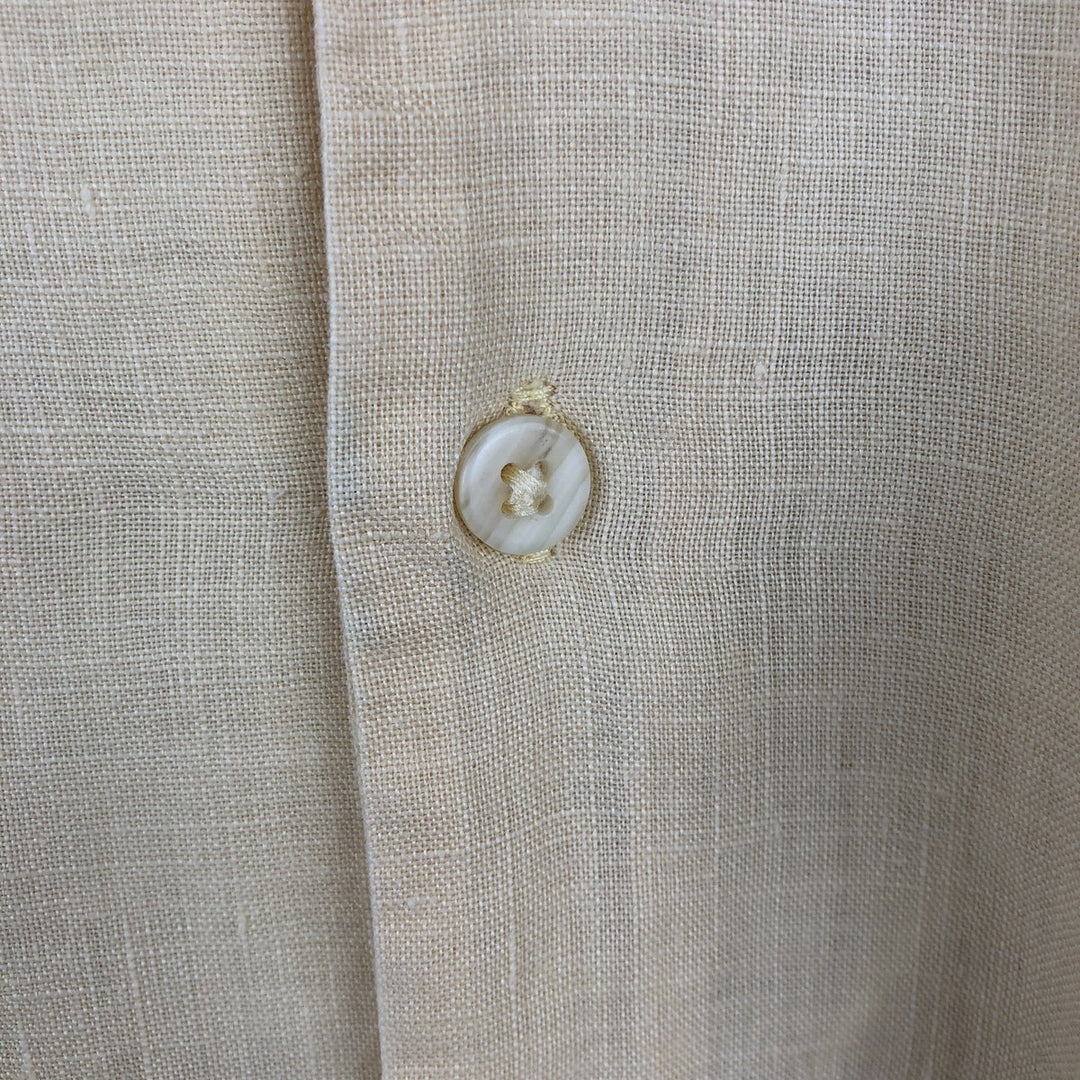 BRUNO Short-Sleeve Open-Collar Linen Shirt, Boxy Shirt, Men's Size XL (approx.) linen unbleached Vintage Second Hand