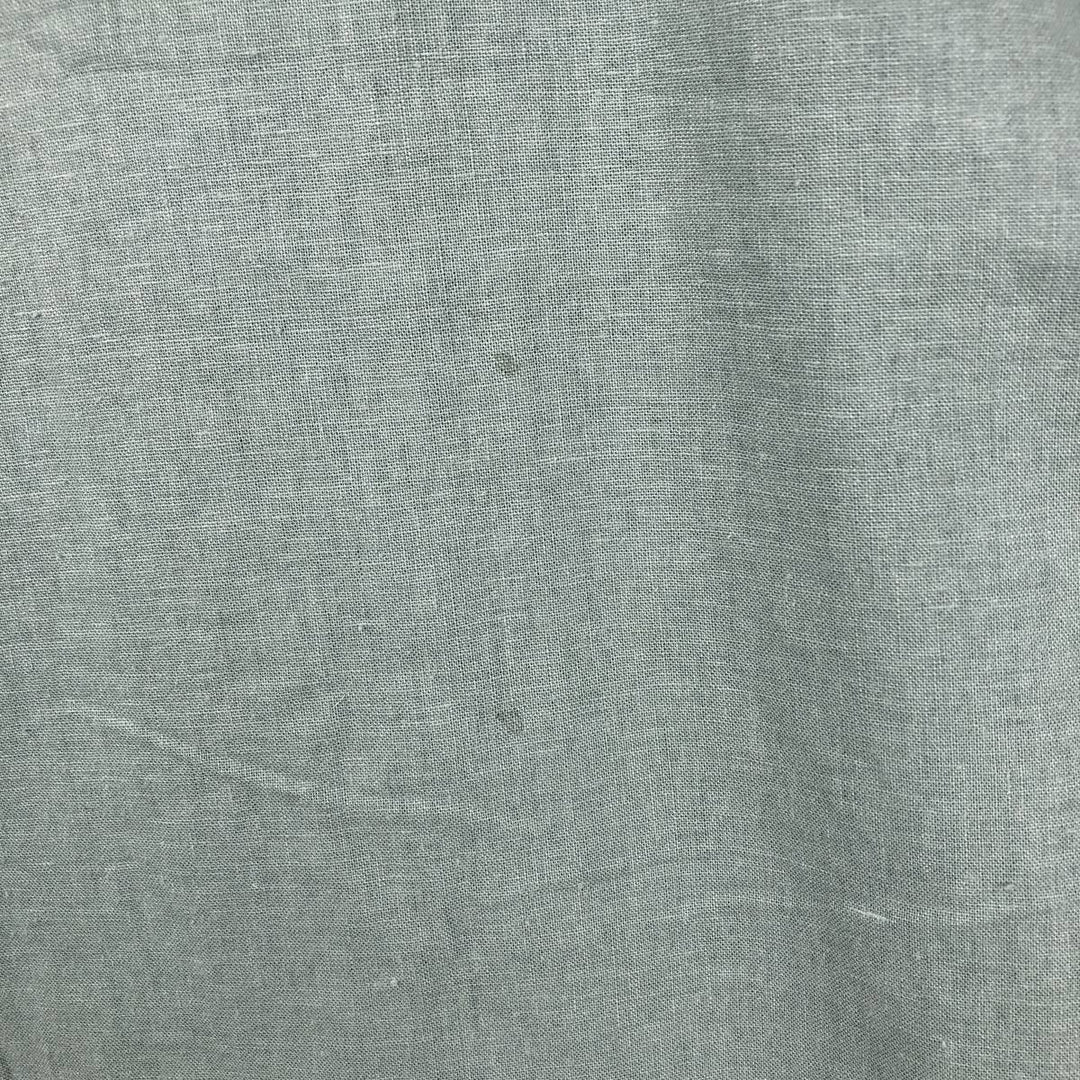 Haggar short-sleeved open-collar rayon and linen box shirt, men's size XL linen Mint green Vintage Second Hand