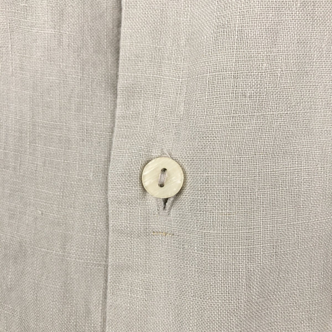 BRUNO Short-Sleeve Open Collar Box Shirt Linen Shirt Men's XL Equivalent linen Beige type Vintage Second Hand