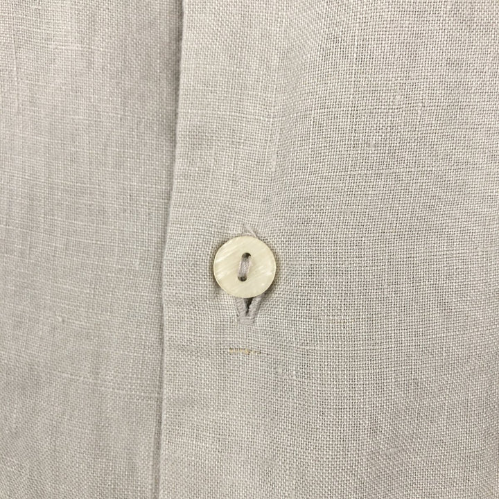 BRUNO Short-Sleeve Open Collar Box Shirt Linen Shirt Men's XL Equivalent linen Beige type Vintage Second Hand