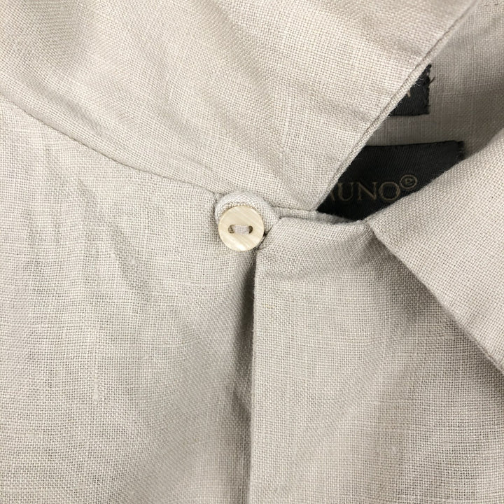 BRUNO Short-Sleeve Open Collar Box Shirt Linen Shirt Men's XL Equivalent linen Beige type Vintage Second Hand