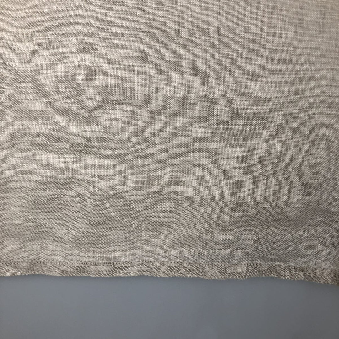 BRUNO Short-Sleeve Open-Collar Linen Shirt, Boxy Fit, Men's Size XL linen unbleached Vintage Second Hand