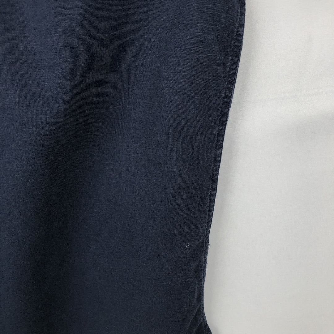 Abercrombie & Fitch Short-Sleeve Open-Collar Cotton x Linen Shirt, Boxy Fit, Men's Size XL (approx.) linen navy blue type Vintage Second Hand