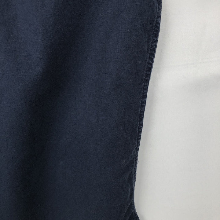 Abercrombie & Fitch Short-Sleeve Open-Collar Cotton x Linen Shirt, Boxy Fit, Men's Size XL (approx.) linen navy blue type Vintage Second Hand