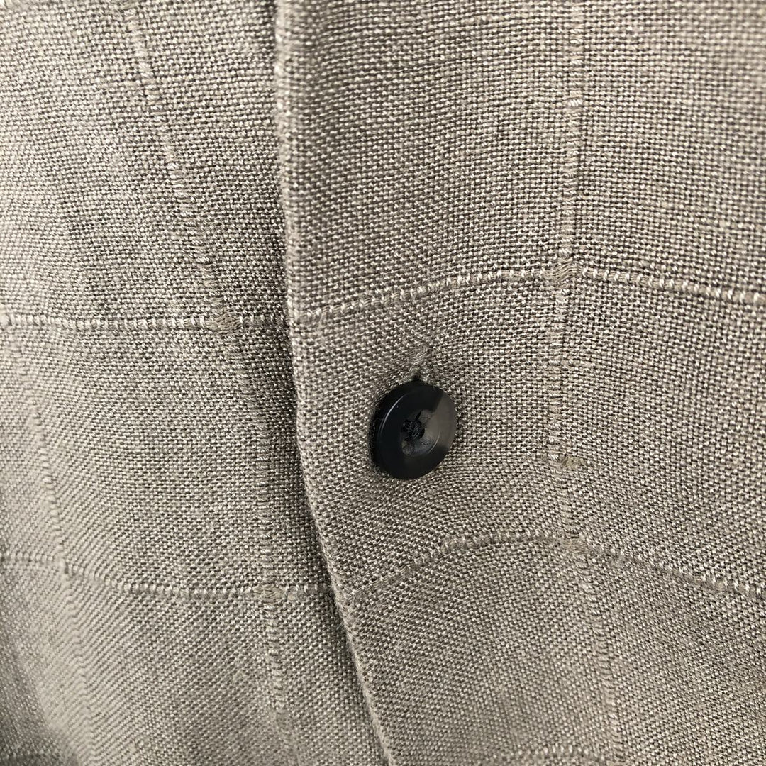 Dockers Short-Sleeve Open-Collar Rayon x Linen Shirt, Boxy Fit, Men's Size XL (approx.) linen Khaki type Vintage Second Hand