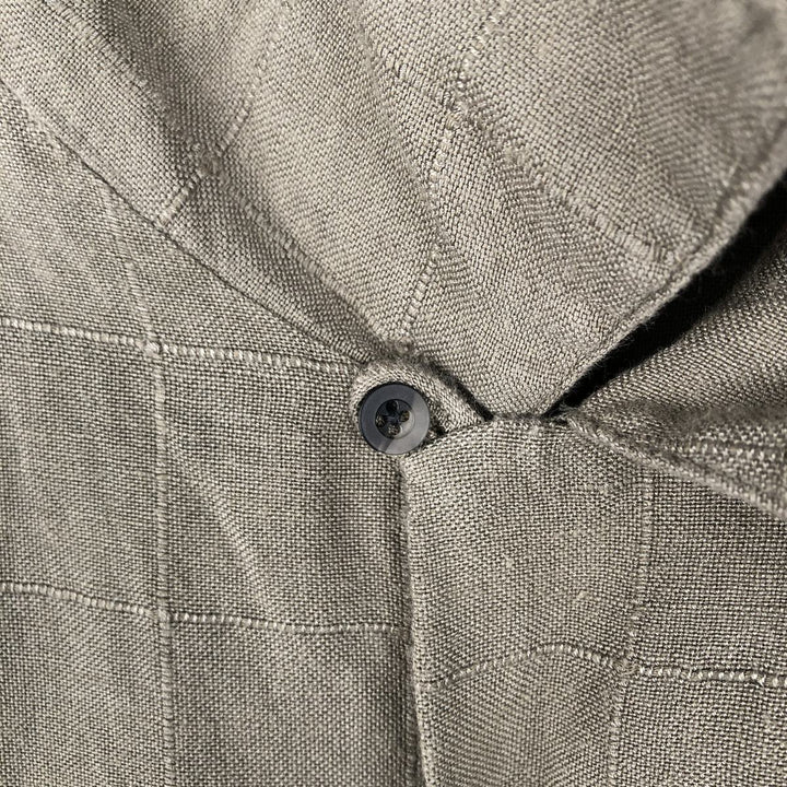 Dockers Short-Sleeve Open-Collar Rayon x Linen Shirt, Boxy Fit, Men's Size XL (approx.) linen Khaki type Vintage Second Hand