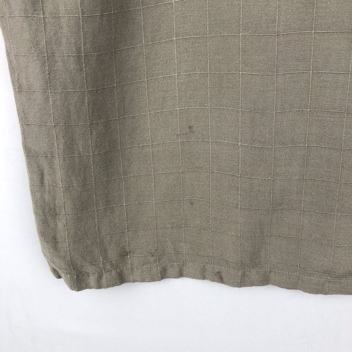 Dockers Short-Sleeve Open-Collar Rayon x Linen Shirt, Boxy Fit, Men's Size XL (approx.) linen Khaki type Vintage Second Hand