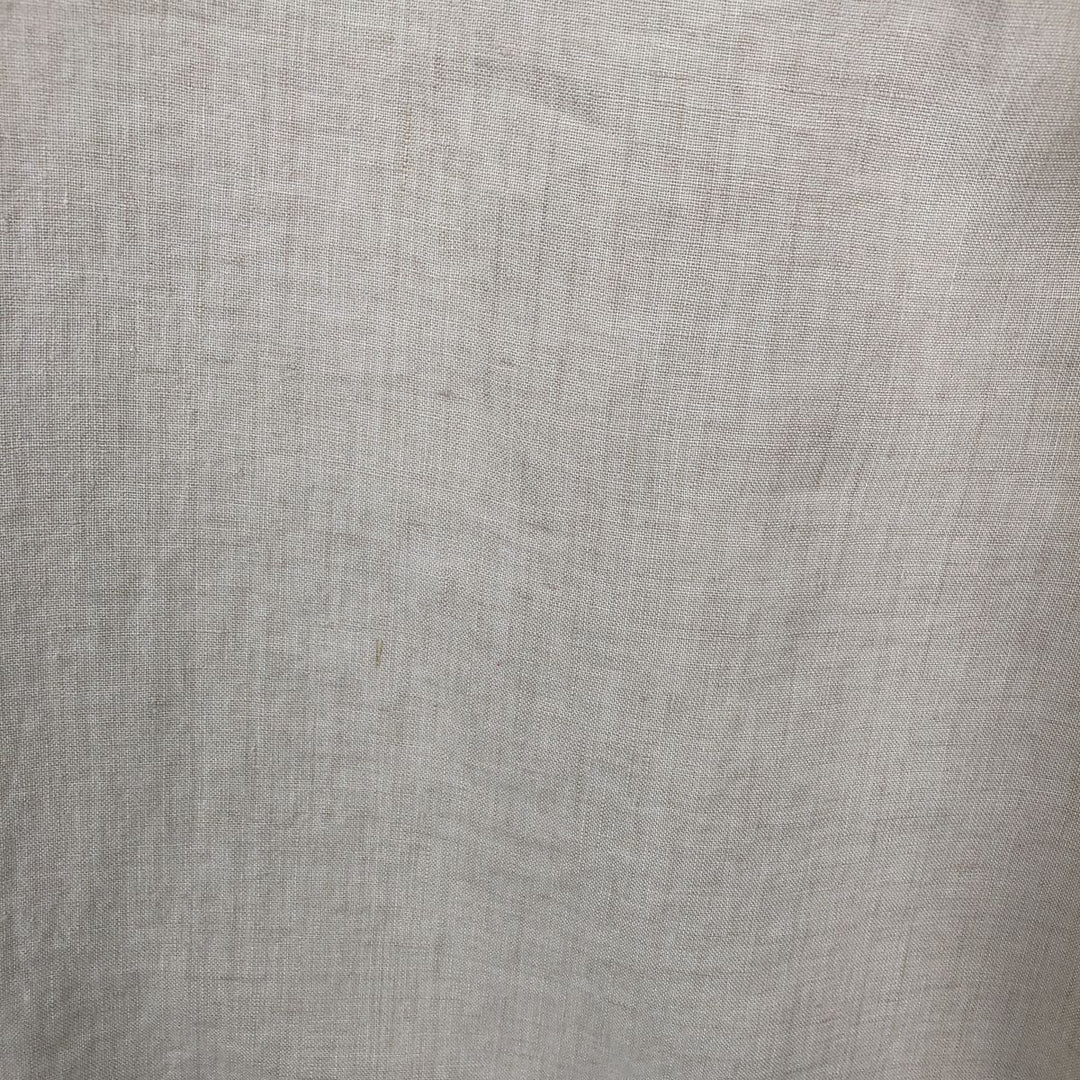 Dockers Record Short-Sleeve Open-Collar Linen Shirt, Boxy Fit, Men's Size XL linen ivory Vintage Second Hand