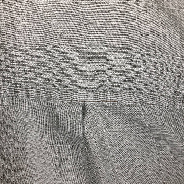 St. John's Bay Organics Check Pattern Short-Sleeve Open Collar Cotton x Linen Shirt, Boxy Shirt, Men's XL Equivalent linen green type yellow green Vintage Second Hand