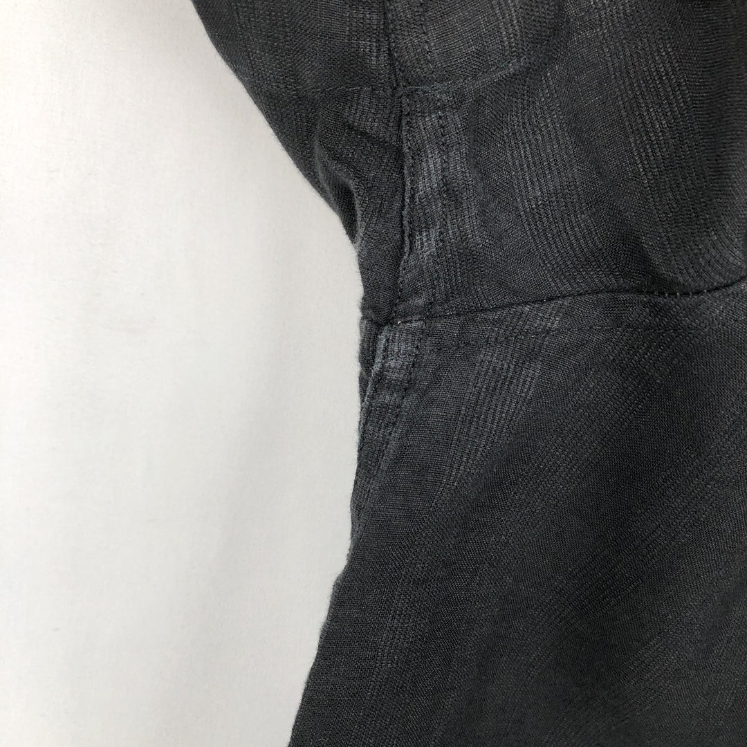 Banana Republic Short-Sleeve Open-Collar Linen Shirt, Boxy Fit, Men's Size M linen black type Vintage Second Hand
