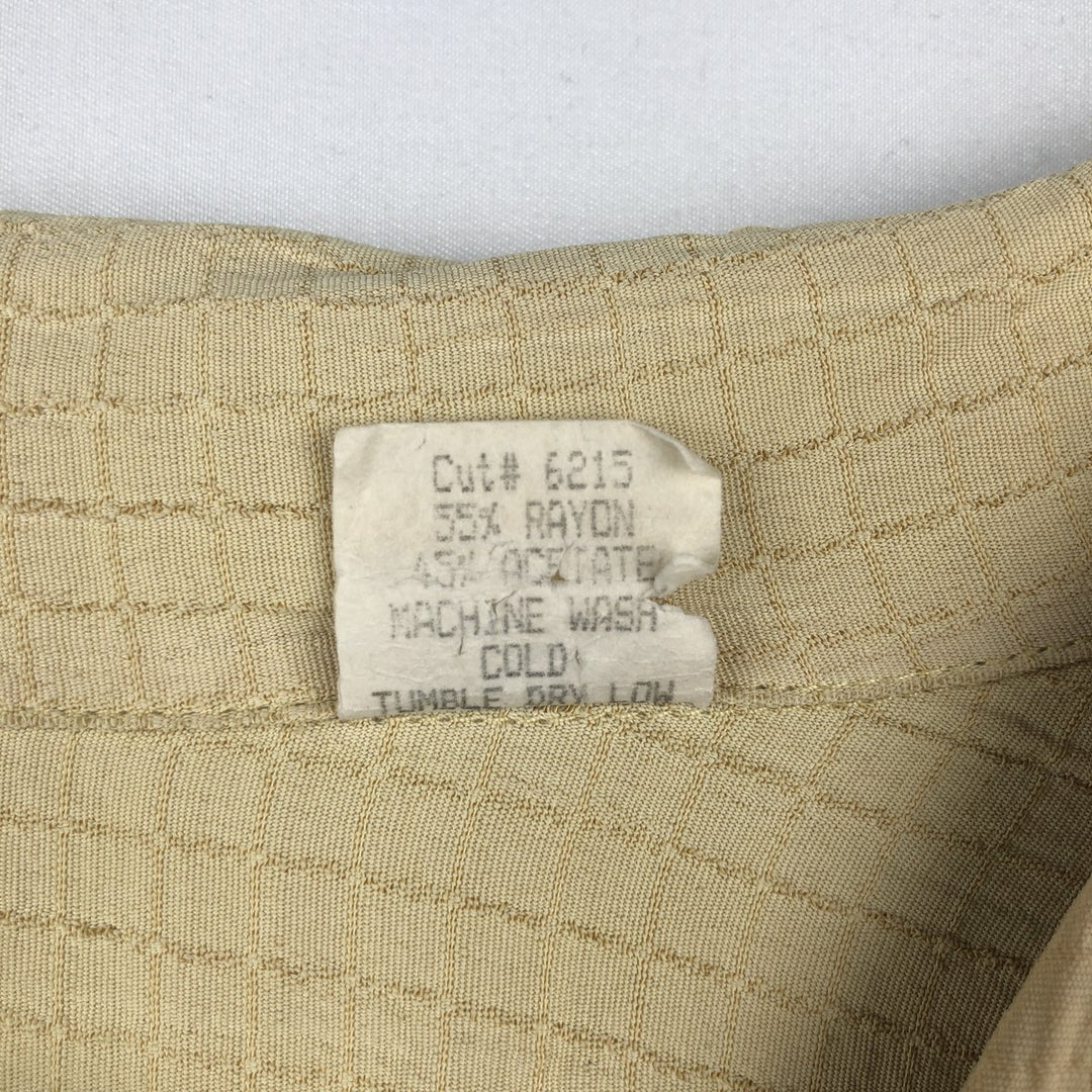 DIRECTION Check Pattern Short Sleeve Open Collar Rayon Shirt, Box Shirt, Made in USA, Men's XL Rayon yellow type Vintage Second Hand
