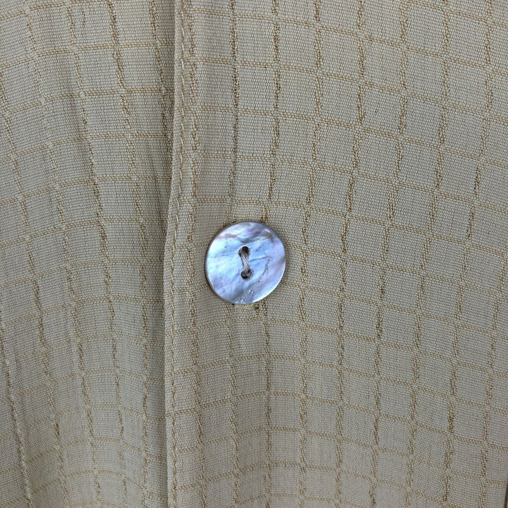DIRECTION Check Pattern Short Sleeve Open Collar Rayon Shirt, Box Shirt, Made in USA, Men's XL Rayon yellow type Vintage Second Hand