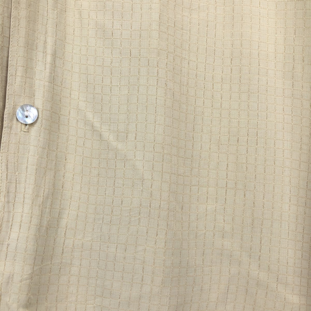 DIRECTION Check Pattern Short Sleeve Open Collar Rayon Shirt, Box Shirt, Made in USA, Men's XL Rayon yellow type Vintage Second Hand