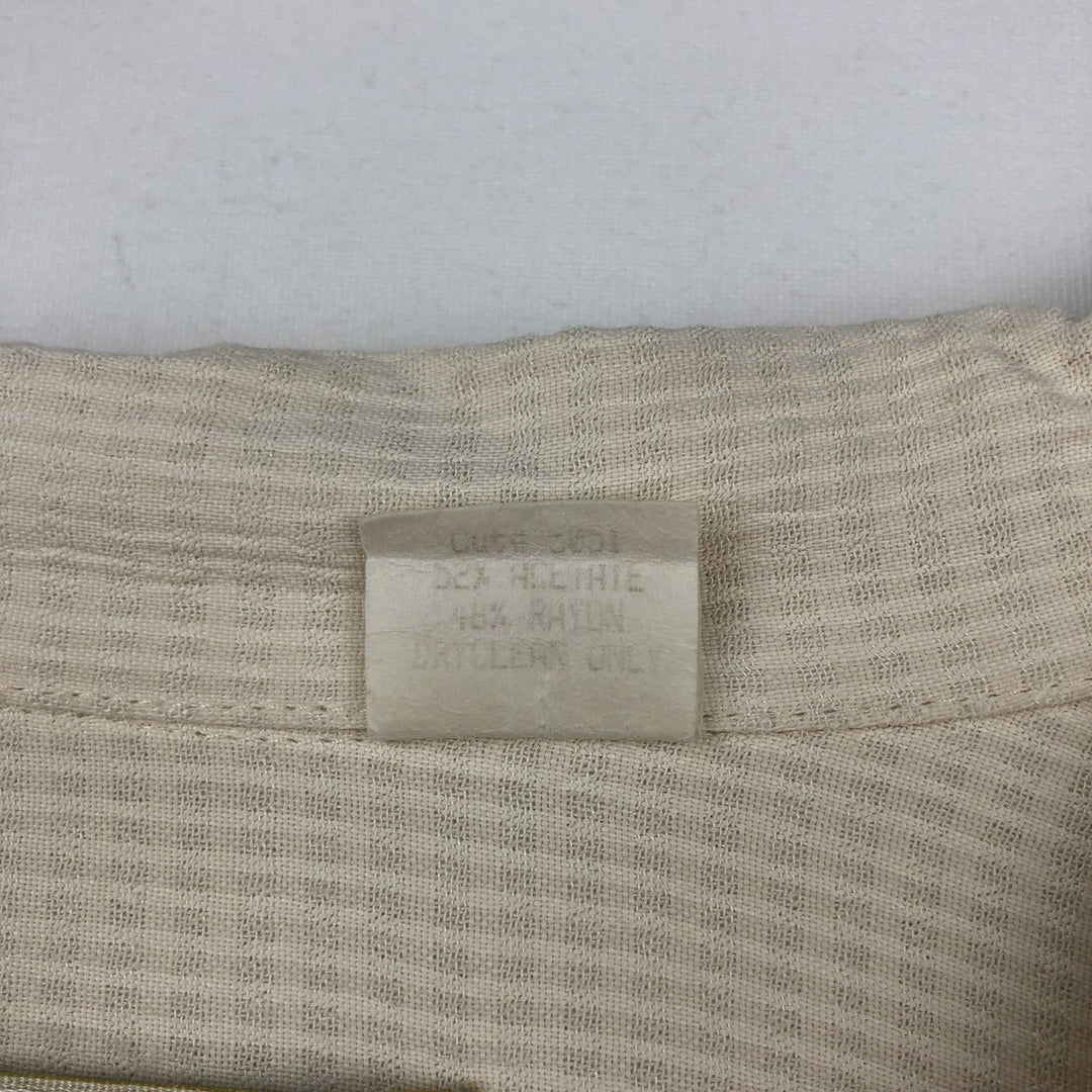 80s-90'S MICHAEL BRANDON Check Pattern Short-Sleeve Open-Collar Acetate x Rayon Shirt, Men's Size XL (Equivalent), Vintage acetate ivory Vintage Second Hand