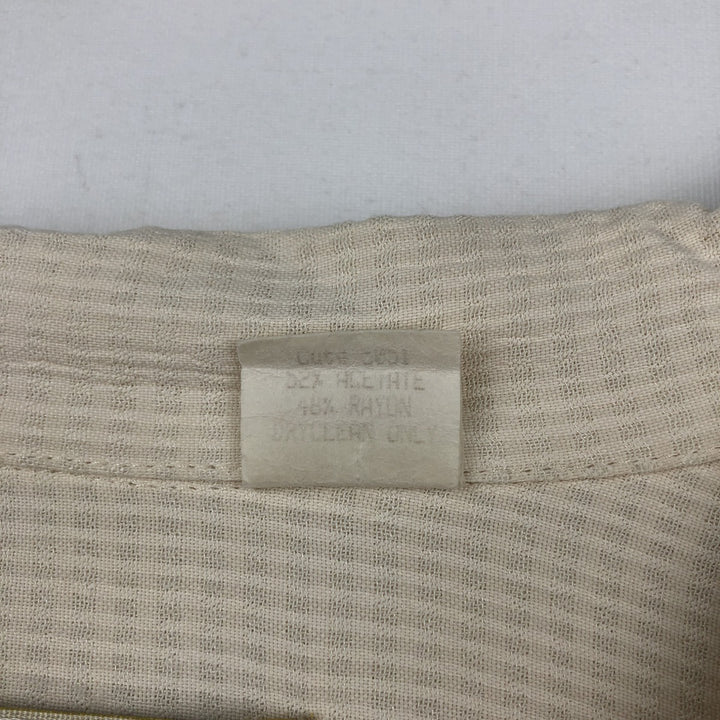 80s-90'S MICHAEL BRANDON Check Pattern Short-Sleeve Open-Collar Acetate x Rayon Shirt, Men's Size XL (Equivalent), Vintage acetate ivory Vintage Second Hand
