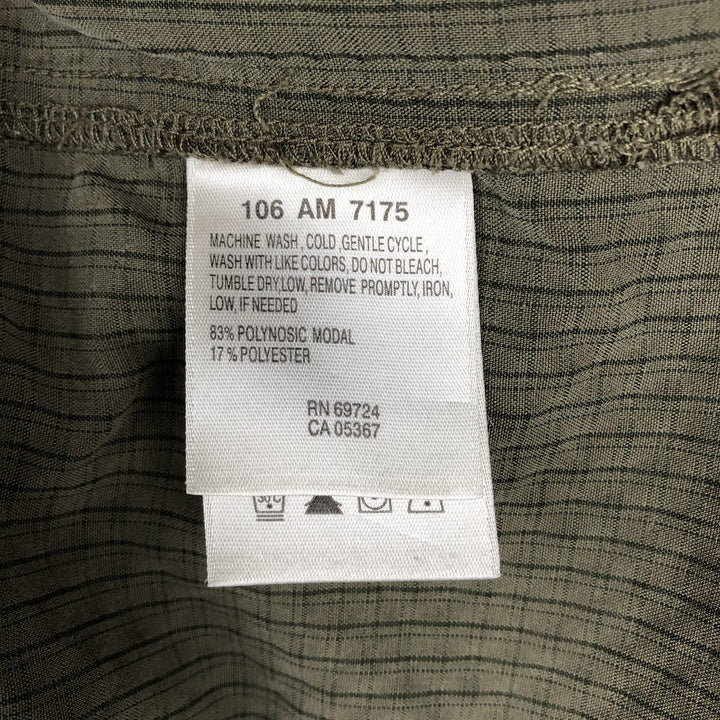 Columbia Open Collar Short Sleeve Check Shirt, Boxy Shirt, Men's Size XL Modal Khaki type Vintage Second Hand