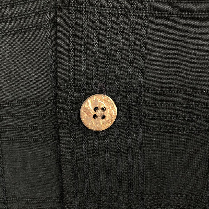 Tommy Bahama Check Pattern Short-Sleeve Open Collar Silk Shirt Box Shirt Men's XL Equivalent silk black type Vintage Second Hand