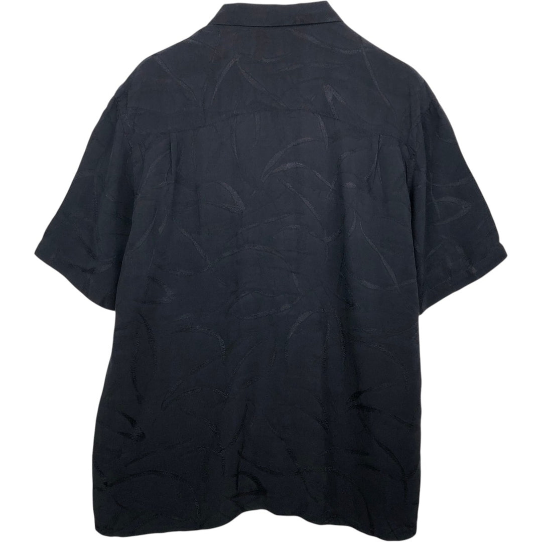 Dorian Bolick all-over print short-sleeved open-collar shirt, made in the USA, boxy fit, men's size M. Cupra black type Vintage Second Hand