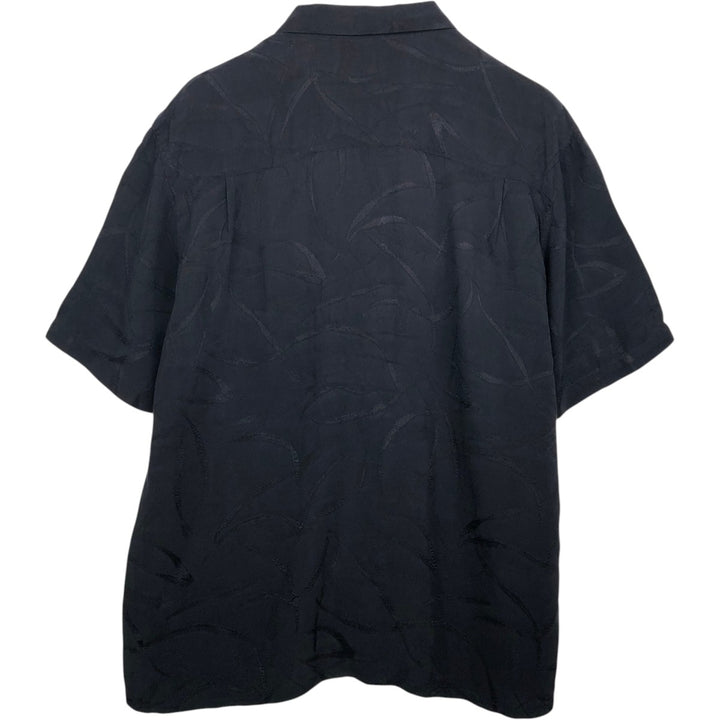 Dorian Bolick all-over print short-sleeved open-collar shirt, made in the USA, boxy fit, men's size M. Cupra black type Vintage Second Hand