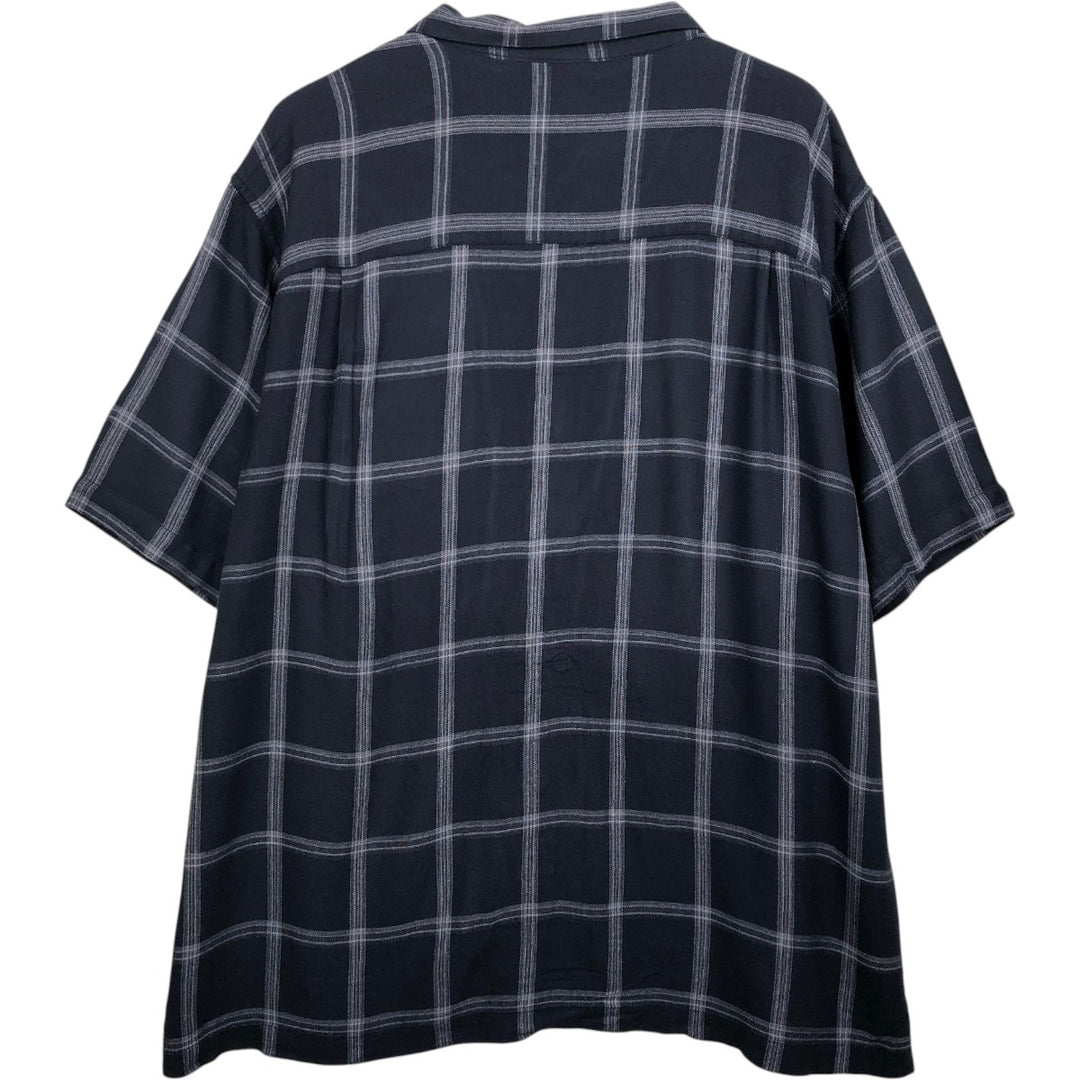 Arrow Open Collar Short Sleeve Check Shirt Box Shirt Men's XL Equivalent Bamboo black type Vintage Second Hand