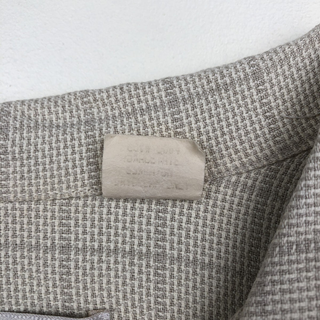 DIRECTION MEN Open Collar Short Sleeve Check Shirt, Made in USA, Boxy Shirt, Men's XL Equivalent unclear unbleached Vintage Second Hand