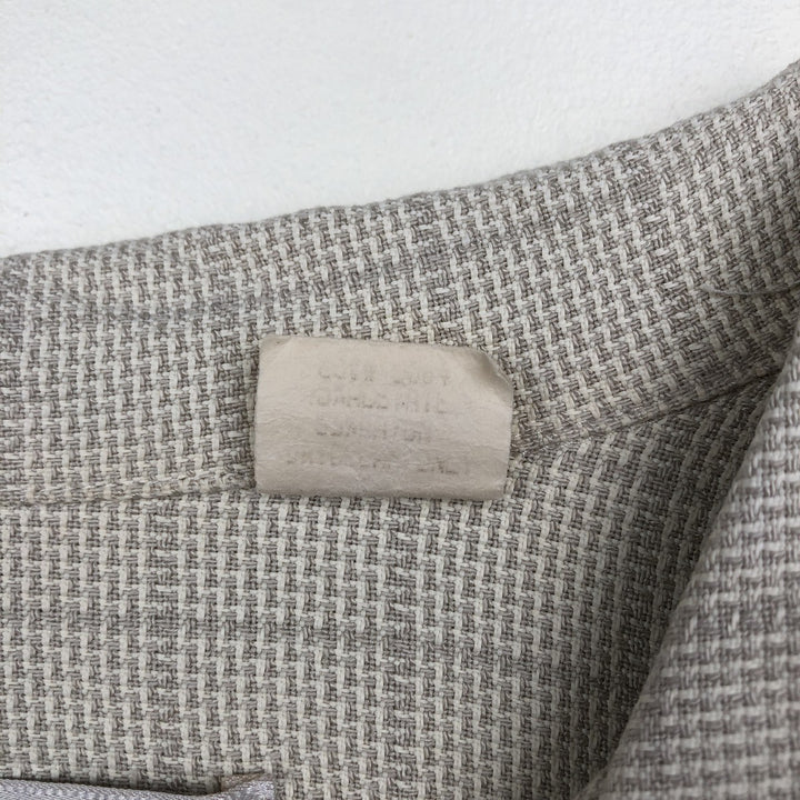 DIRECTION MEN Open Collar Short Sleeve Check Shirt, Made in USA, Boxy Shirt, Men's XL Equivalent unclear unbleached Vintage Second Hand